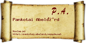 Pankotai Abelárd névjegykártya